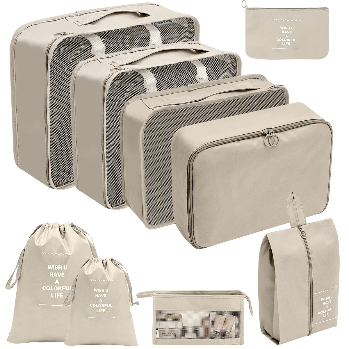 Travel Storage Bag Set for Toiletries Cosmetics and Digital Accessories