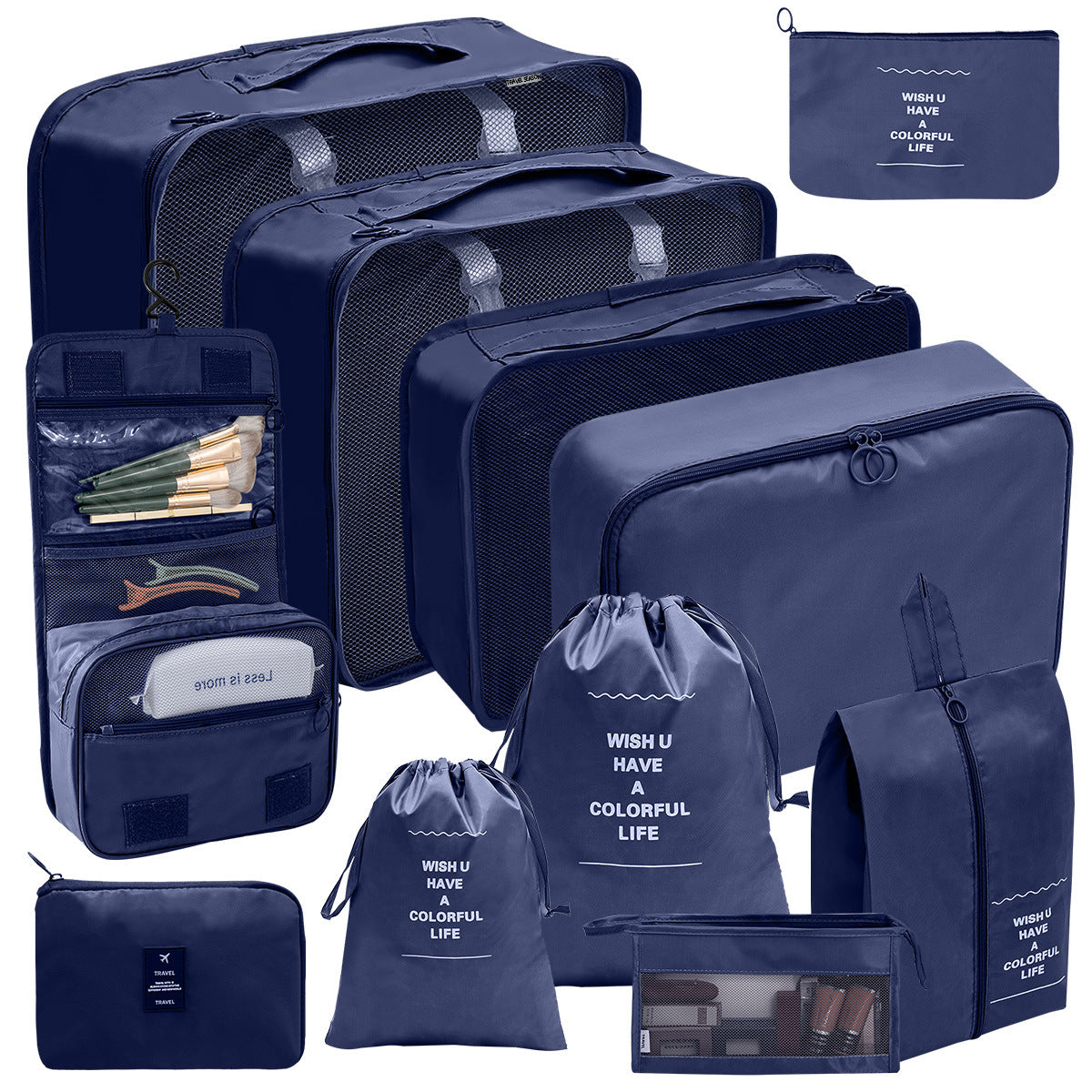 Travel Storage Bag Set for Toiletries Cosmetics and Digital Accessories