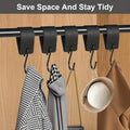 5Pcs Oval Lychee Pattern Pu Faux Leather + S-Shaped Auxiliary Hooks, Retro Fashion Creative Design Hooks, Can Support 20kg, Suitable for Home Auxiliary Hooks, Kitchen Utensil Hooks, Bathroom Storage Hooks, Multi-Functional Use, Suitable for All Seasons