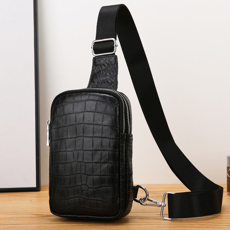 Men's leather chest bag