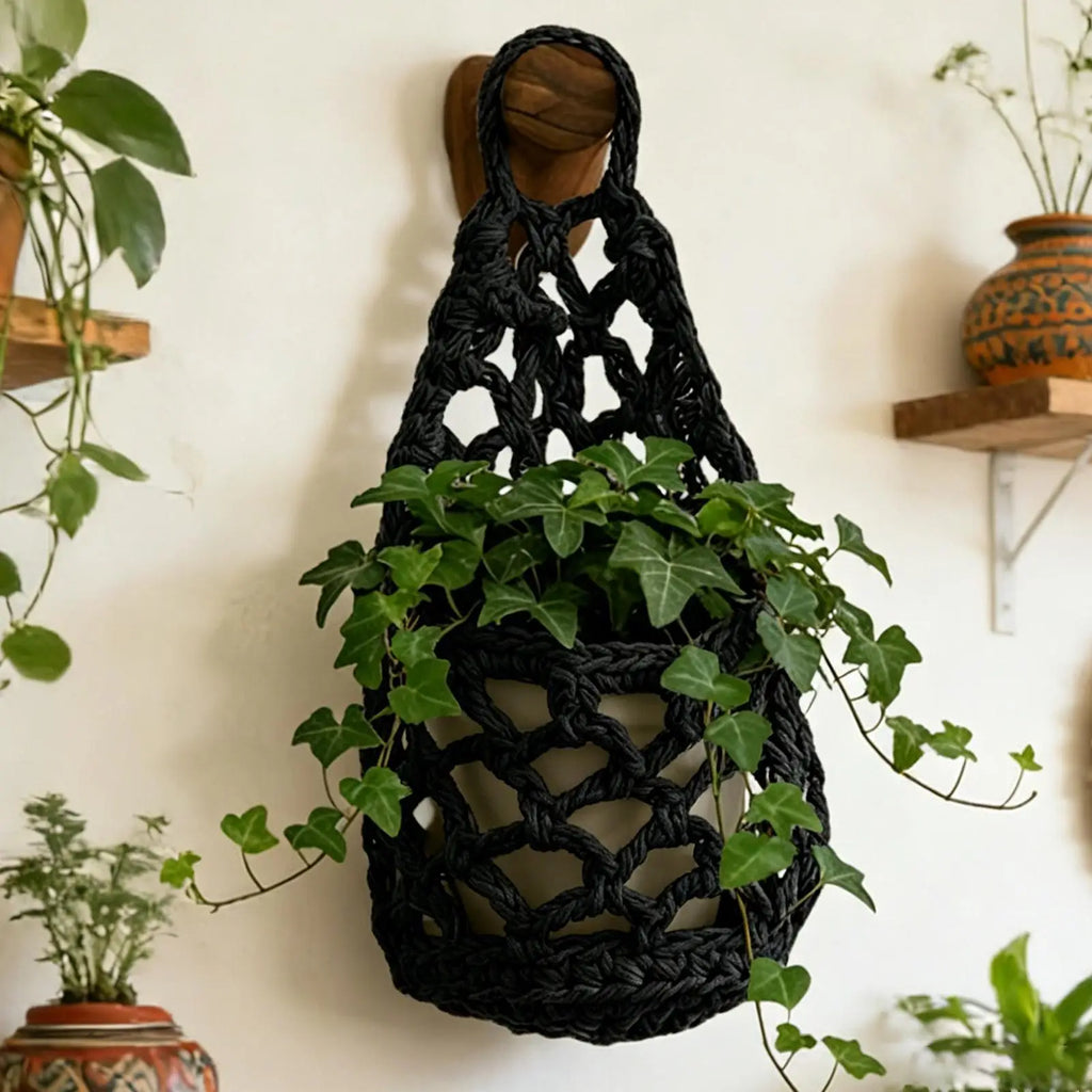 Wall Plant Hanger Space Saving Storage Home Decor Boho Plant Hanger Flower Pot Holder for Bedroom Living Room Kitchen Door