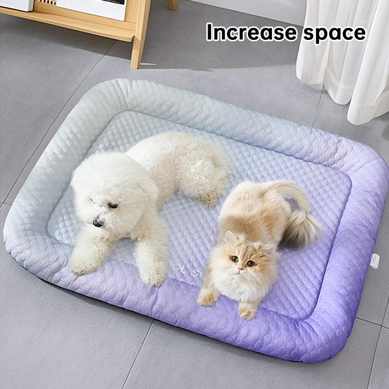 Cooling Pet Mat – Breathable Cold Silk Summer Pad for Dogs & Cats