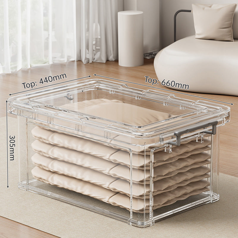 Large Transparent Storage Box with Lid – Stackable Organizer for Clothes, Toys & Household Essentials