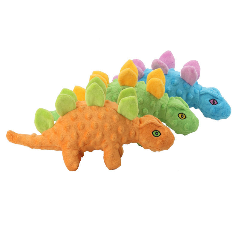 New Pet Plush Sound Toy Dinosaur Dog Relief Moaning Teeth Cleaning Cartoon Stegosaurus Toy