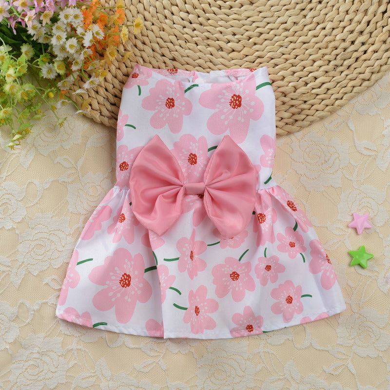 Floral Princess Dog Dress – Lightweight Summer Skirt for Small Dogs & Cats