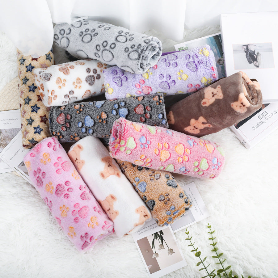 Coral Velvet Pet Warm Blanket for Dogs and Cats