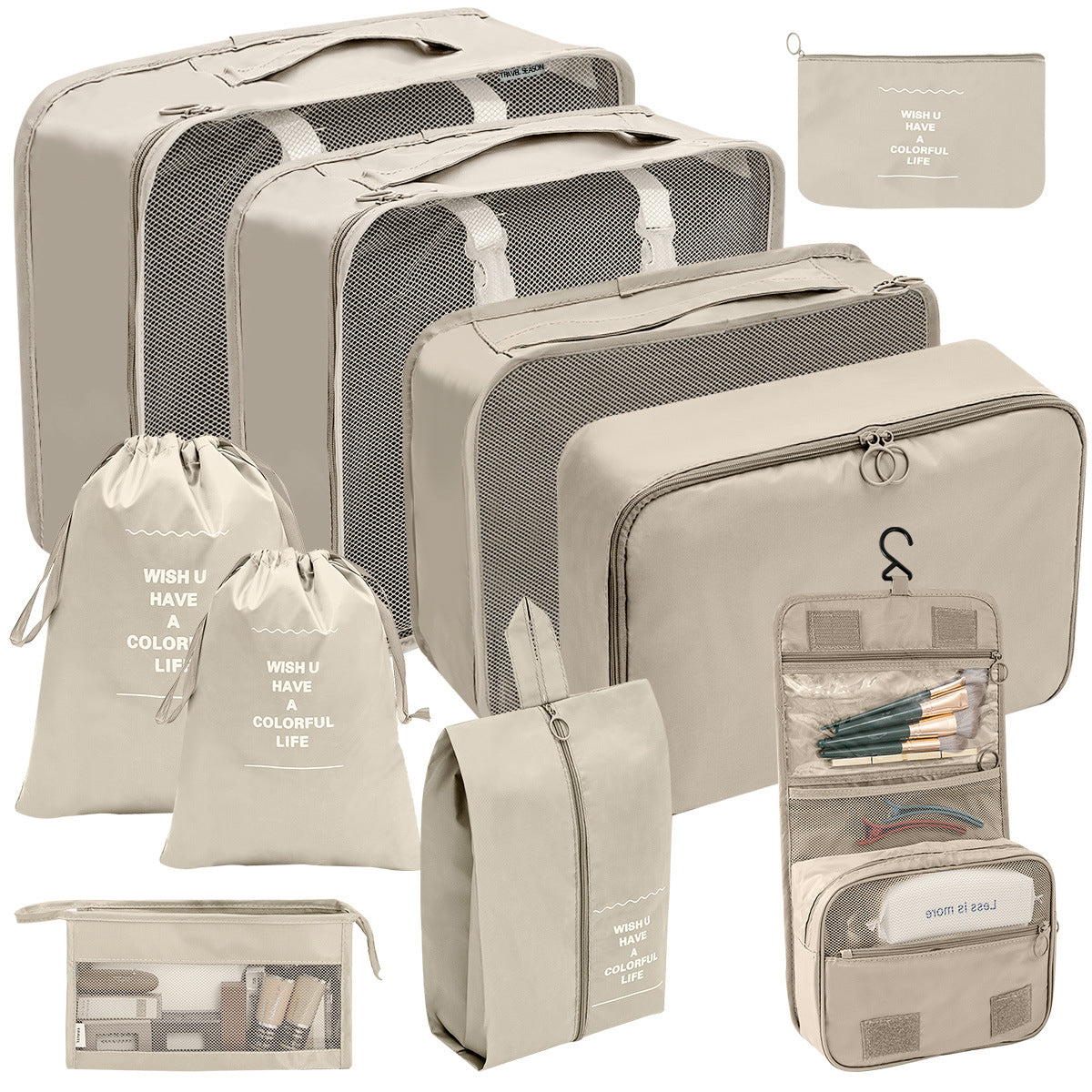 Travel Storage Bag Set for Toiletries Cosmetics and Digital Accessories