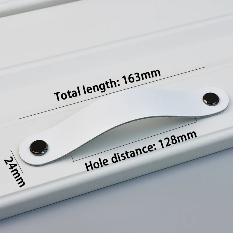 AOYIHOM Modern Minimalist Kitchen Cabinet Storage Leather Pulls White Nordic Cowhide Furniture Handle Drawer Wardrobe Door Knob