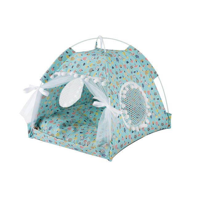 Foldable Pet Tent Bed – Breathable Washable Cat & Small Dog Tent with Cozy Cushion
