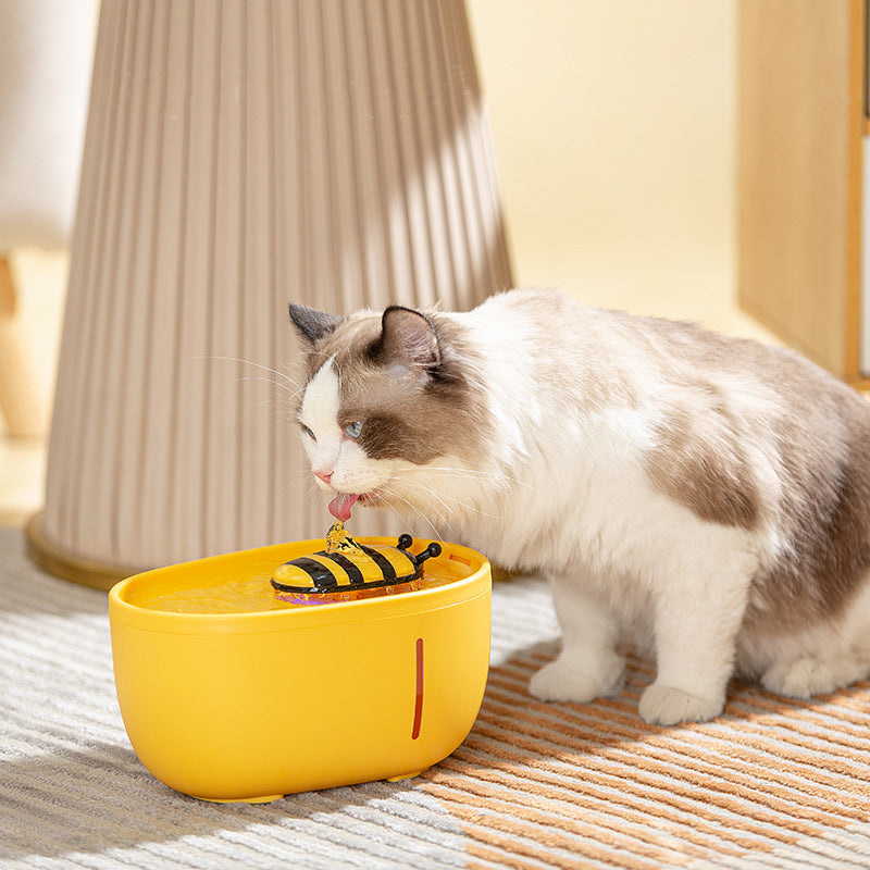 Bee Automatic Pet Water Fountain – Quiet Circulating Filtered Water Dispenser for Cats & Dogs