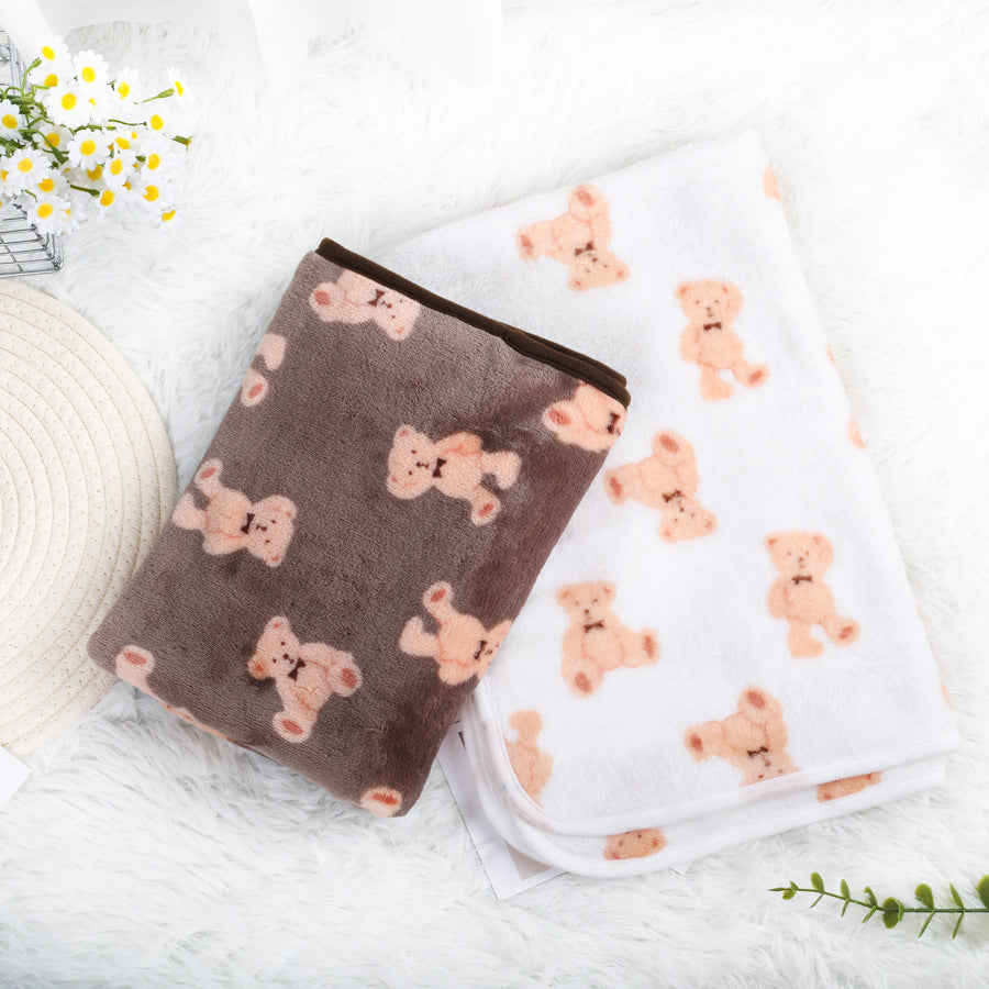 Coral Velvet Pet Warm Blanket for Dogs and Cats