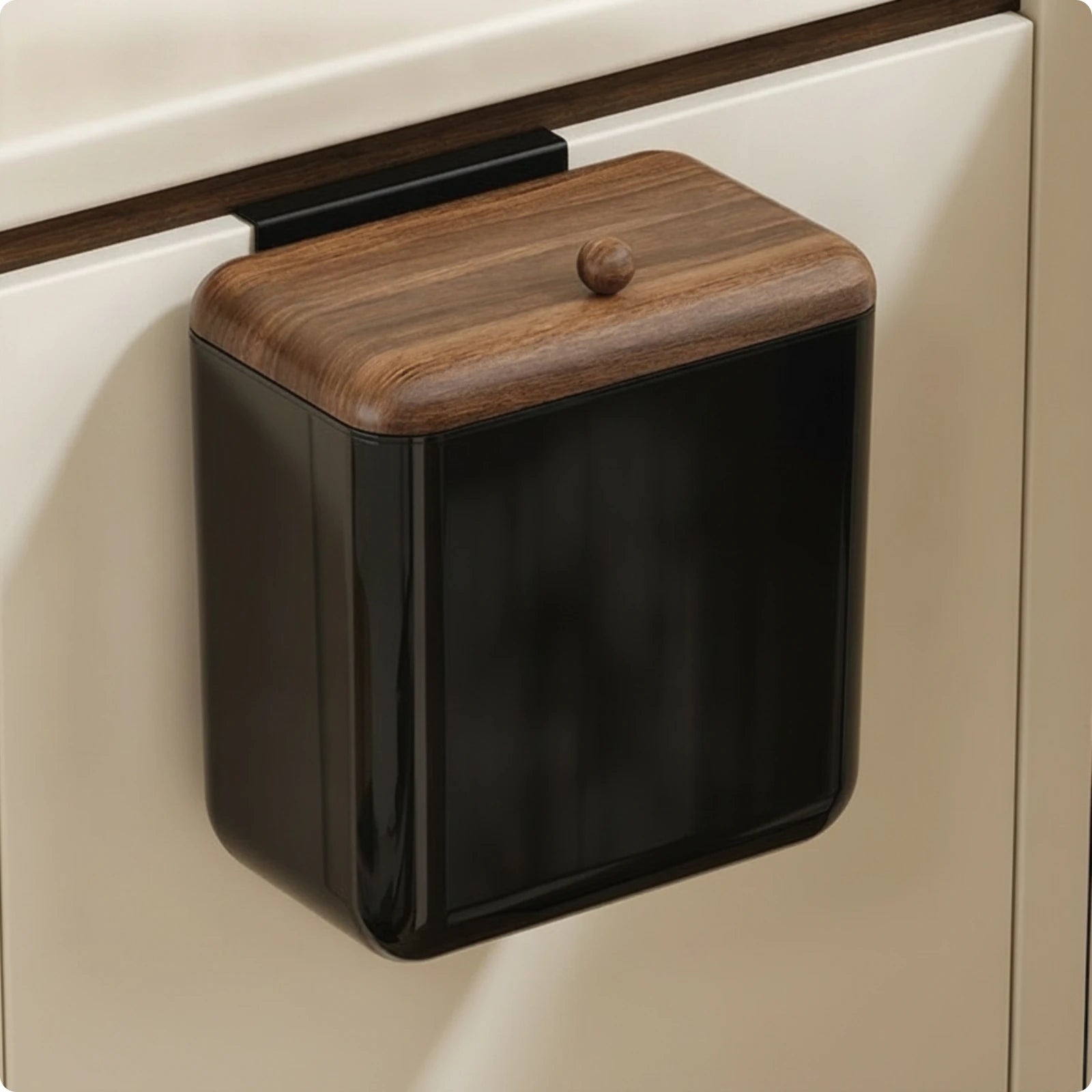 Wall-Mounted Kitchen Trash Bin with Lid – Hanging Cabinet Waste Bin for Kitchen & Bathroom