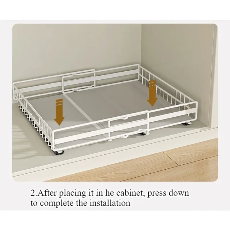 Kitchen Shelf Cabinet Drawing Basket Seasoning Storage Kitchen Supplies Cabinet Dishes Kitchen Organizing Rack