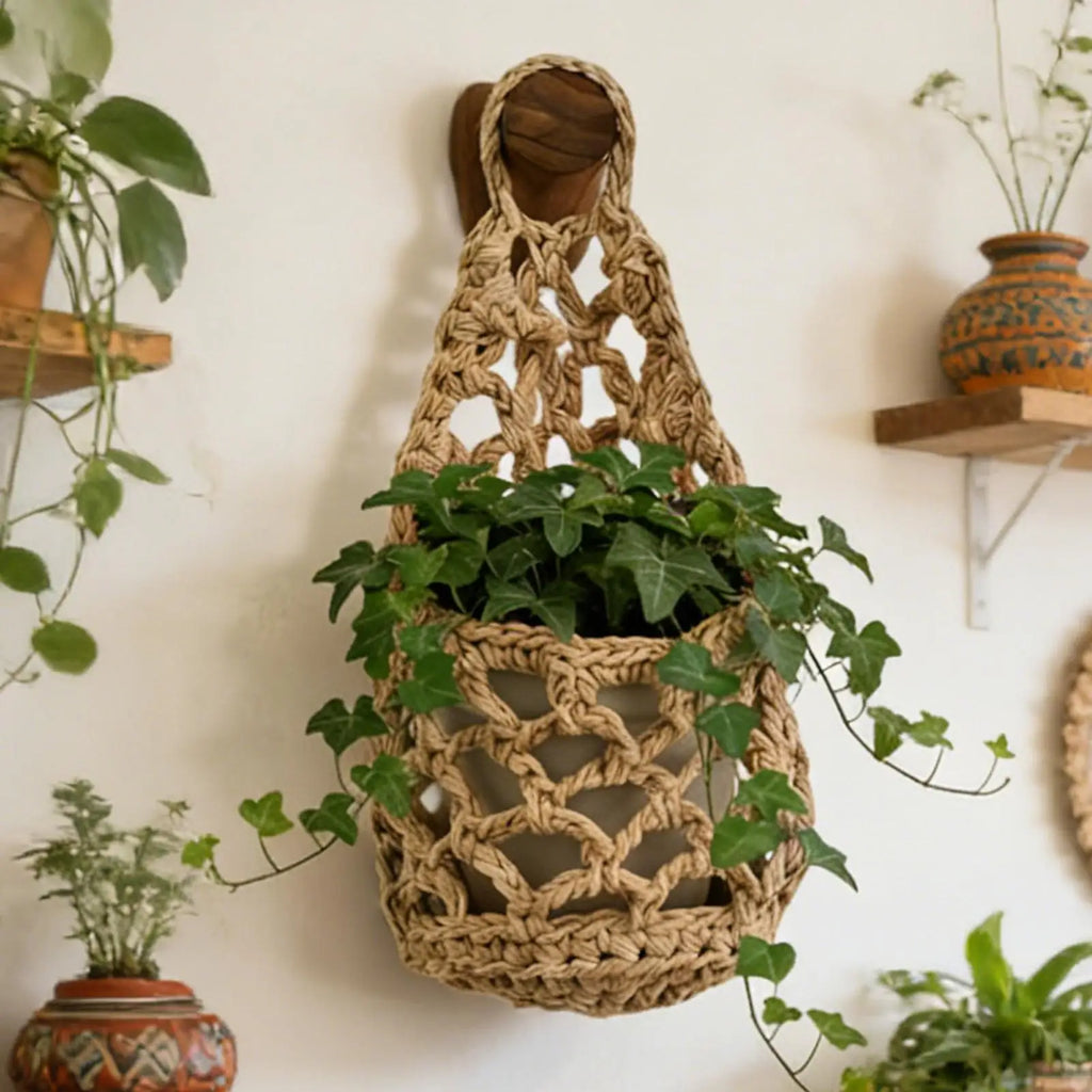Plant Hanger Indoor Space Saving Storage Home Decor Boho Plant Hanger Flower Pot Holder for Bedroom Living Room Kitchen Door