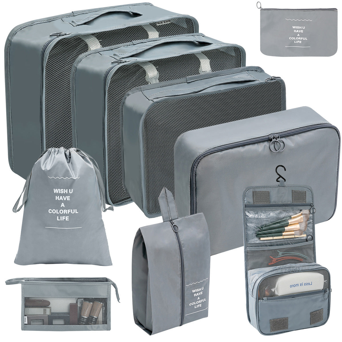 Travel Storage Bag Set for Toiletries Cosmetics and Digital Accessories