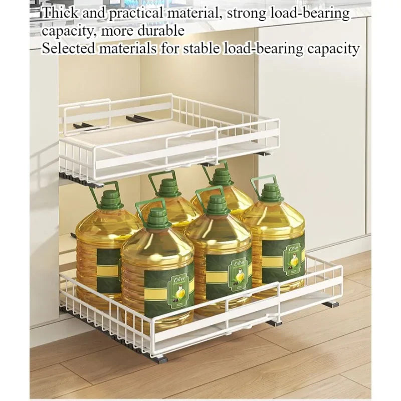 Kitchen Shelf Cabinet Drawing Basket Seasoning Storage Kitchen Supplies Cabinet Dishes Kitchen Organizing Rack