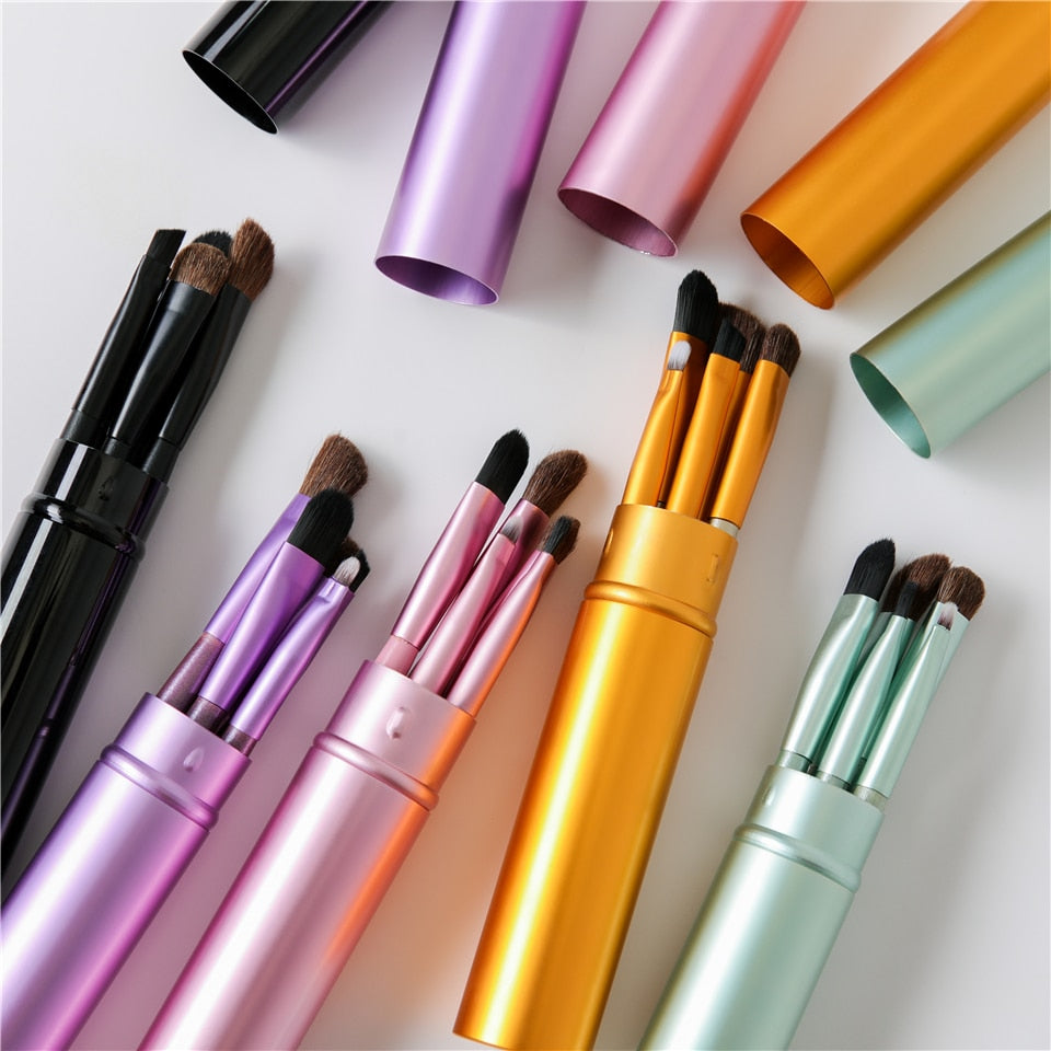 5-Piece Mini Makeup Brush Set – Portable Eye Makeup Brushes for Travel