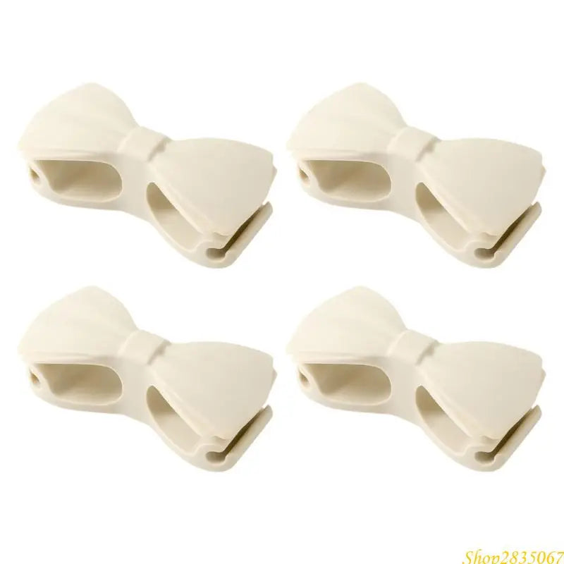 4Pcs Kitchen Cable Organizers Bowknot Cord Holders Data Line Management Clip Silicone Cord Winder Holder 831F
