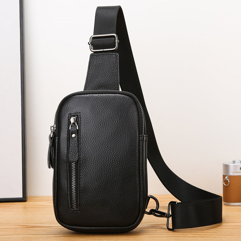 Men's leather chest bag