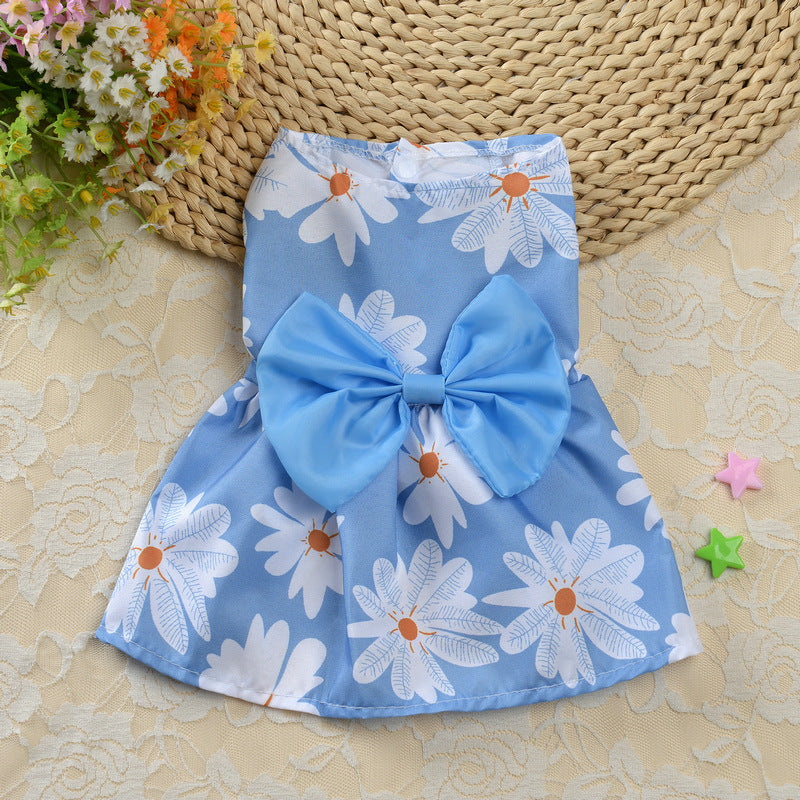 Floral Princess Dog Dress – Lightweight Summer Skirt for Small Dogs & Cats