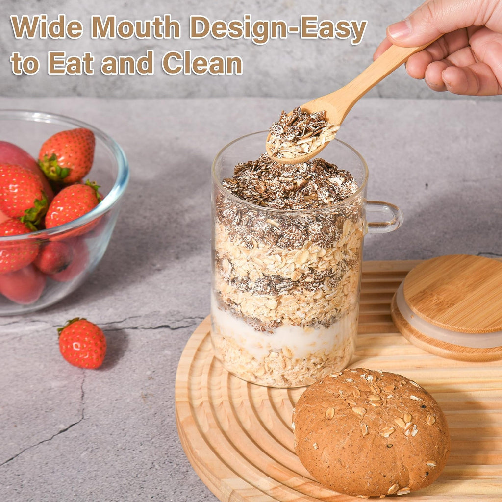 Round Glass Storage Jar with Spoon & Airtight Lid – Kitchen Container for Coffee, Sugar, Tea & Spices
