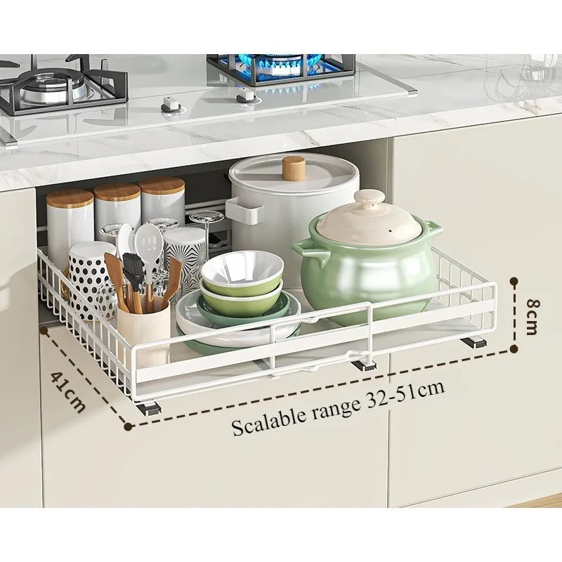 Kitchen Shelf Cabinet Drawing Basket Seasoning Storage Kitchen Supplies Cabinet Dishes Kitchen Organizing Rack