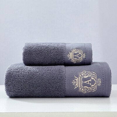 Luxury 100% Cotton Embroidered Towel Set – Soft Bath & Hand Towels