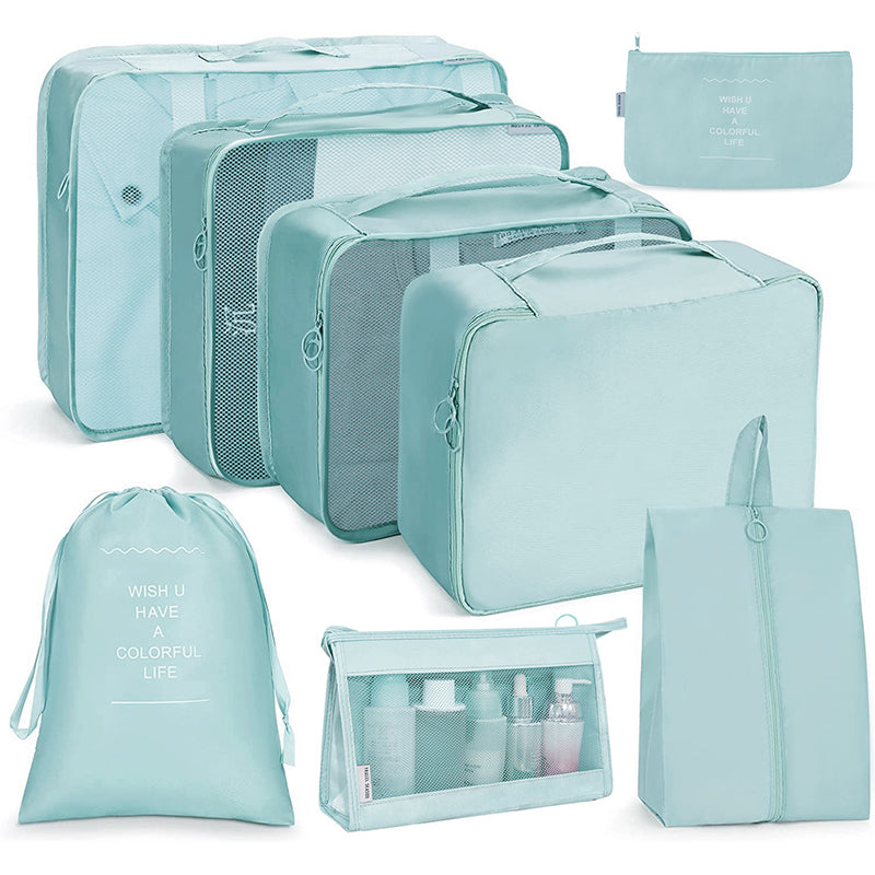 8-Piece Travel Packing Cubes Set – Luggage Organizer Bags with Shoe Bag & Toiletry Bag