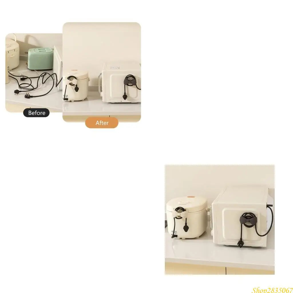 4Pcs Kitchen Cable Organizers Bowknot Cord Holders Data Line Management Clip Silicone Cord Winder Holder 831F