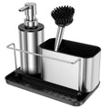 3 in1 Soap Dispenser Pump Set with Brush Sponge Holder Towel Bar Kitchen Sink Detergent Dispenser Cleaning Tool Storage