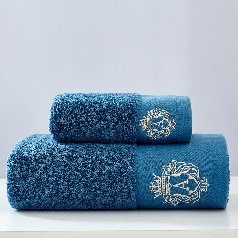 Luxury 100% Cotton Embroidered Towel Set – Soft Bath & Hand Towels