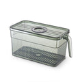 Stackable Refrigerator Storage Box with Drain Tray & Lid – Clear Food Storage Container with Handle