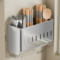 Stainless Steel Chopstick and Spoon Storage Rack Dual-Use for Wall Mounting and Countertop Detachable Drain Tray, Breathable and