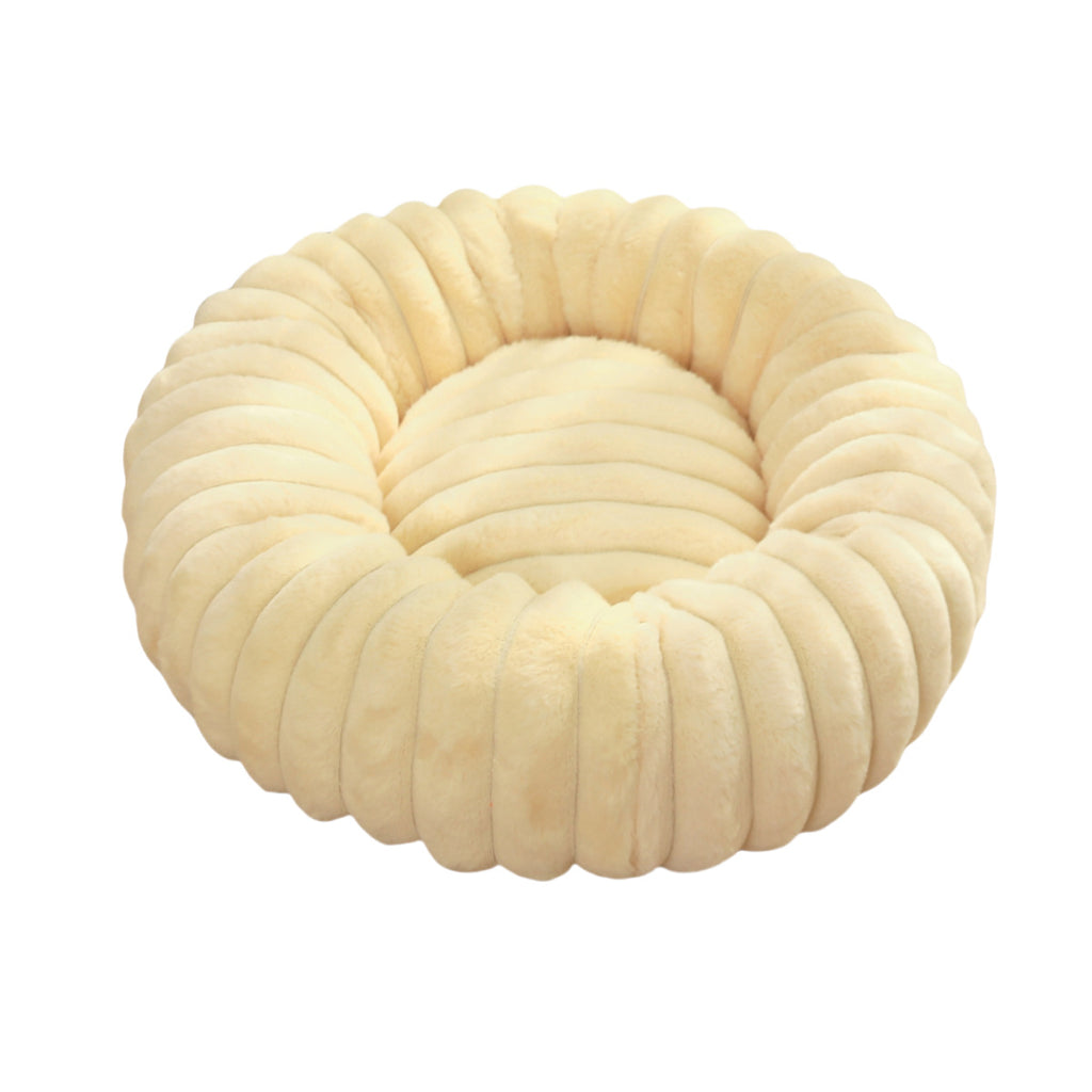 Luxury Plush Round Pet Bed – Ultra Soft Calming Dog & Cat Bed with Non-Slip Base