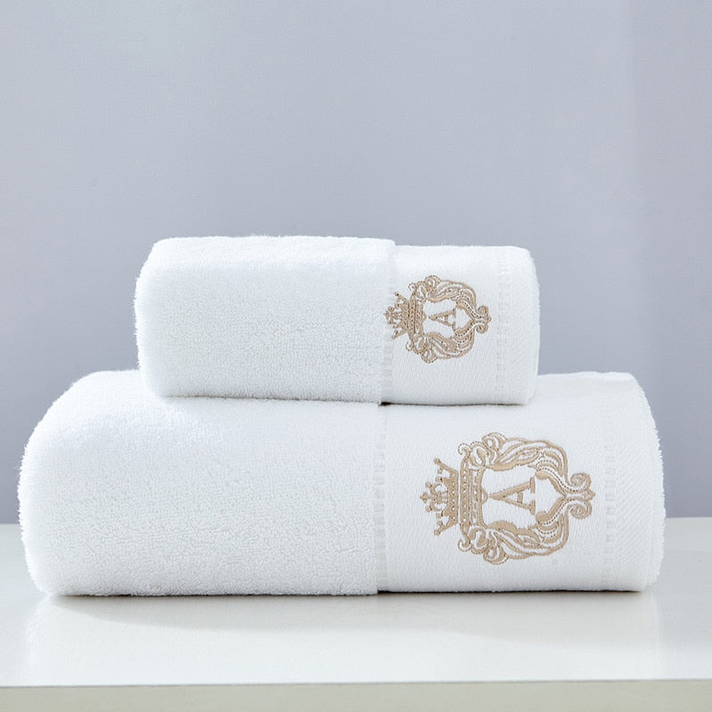 Luxury 100% Cotton Embroidered Towel Set – Soft Bath & Hand Towels