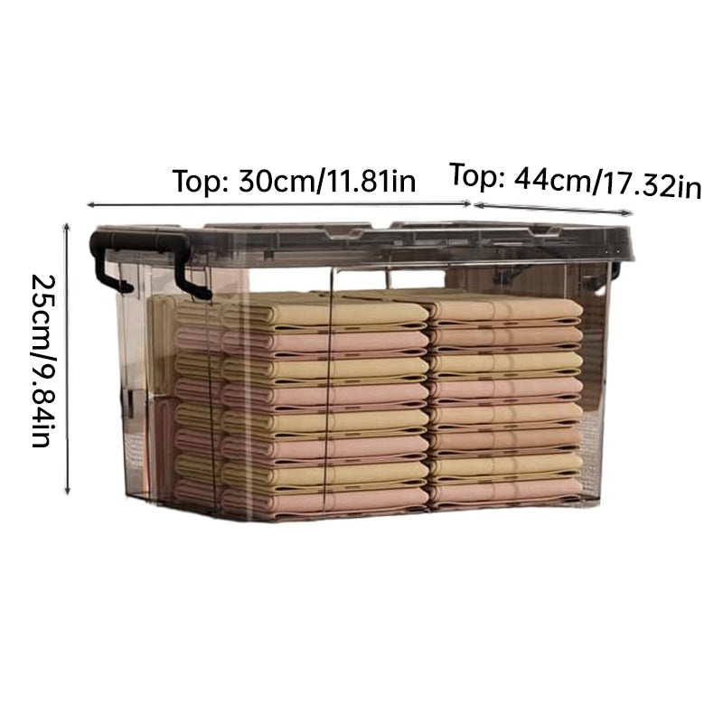 Large Transparent Storage Box with Lid – Stackable Organizer for Clothes, Toys & Household Essentials