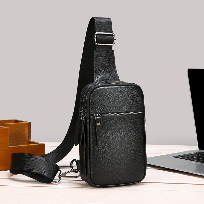 Men's leather chest bag