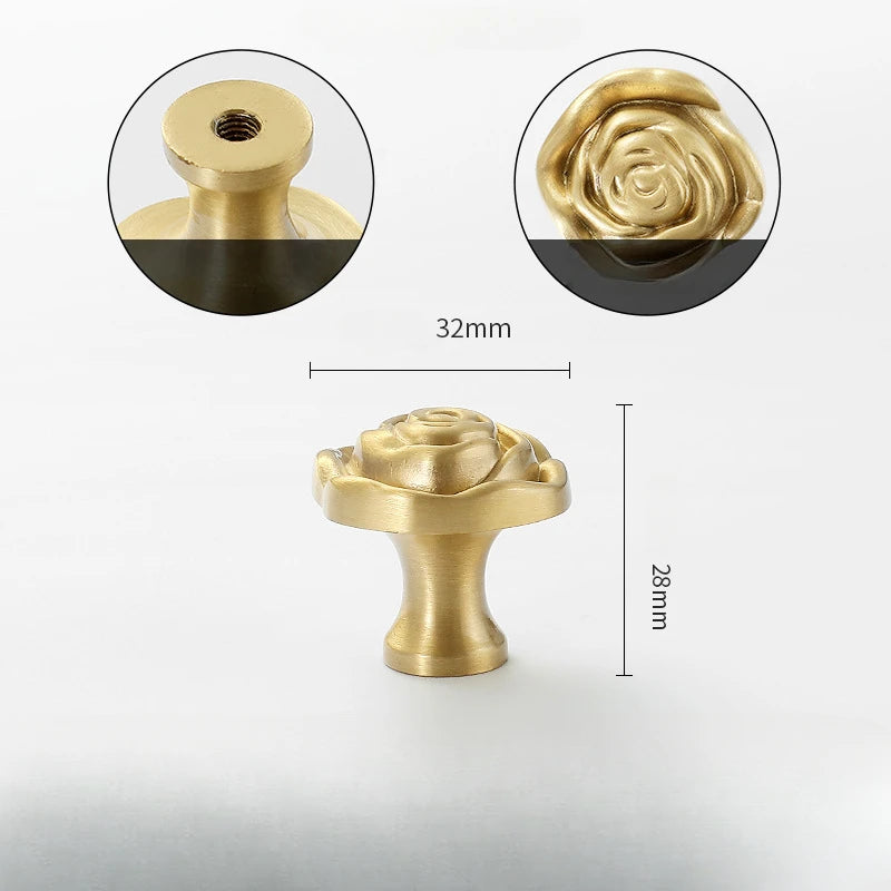1pcs Round Brass Gold Furniture Handles For Drawers Bathroom Kitchen Storage Cabinet Pulls Wardrobe Shoe Cupboard Door Knob