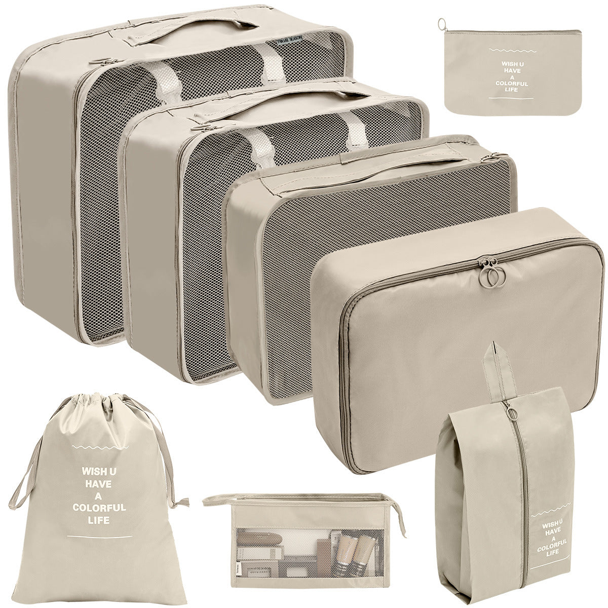 Travel Storage Bag Set for Toiletries Cosmetics and Digital Accessories