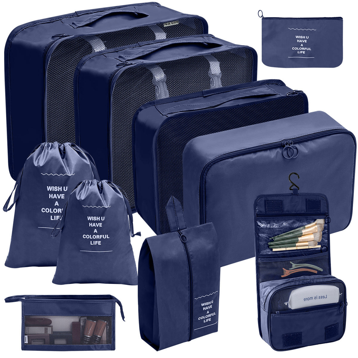 Travel Storage Bag Set for Toiletries Cosmetics and Digital Accessories