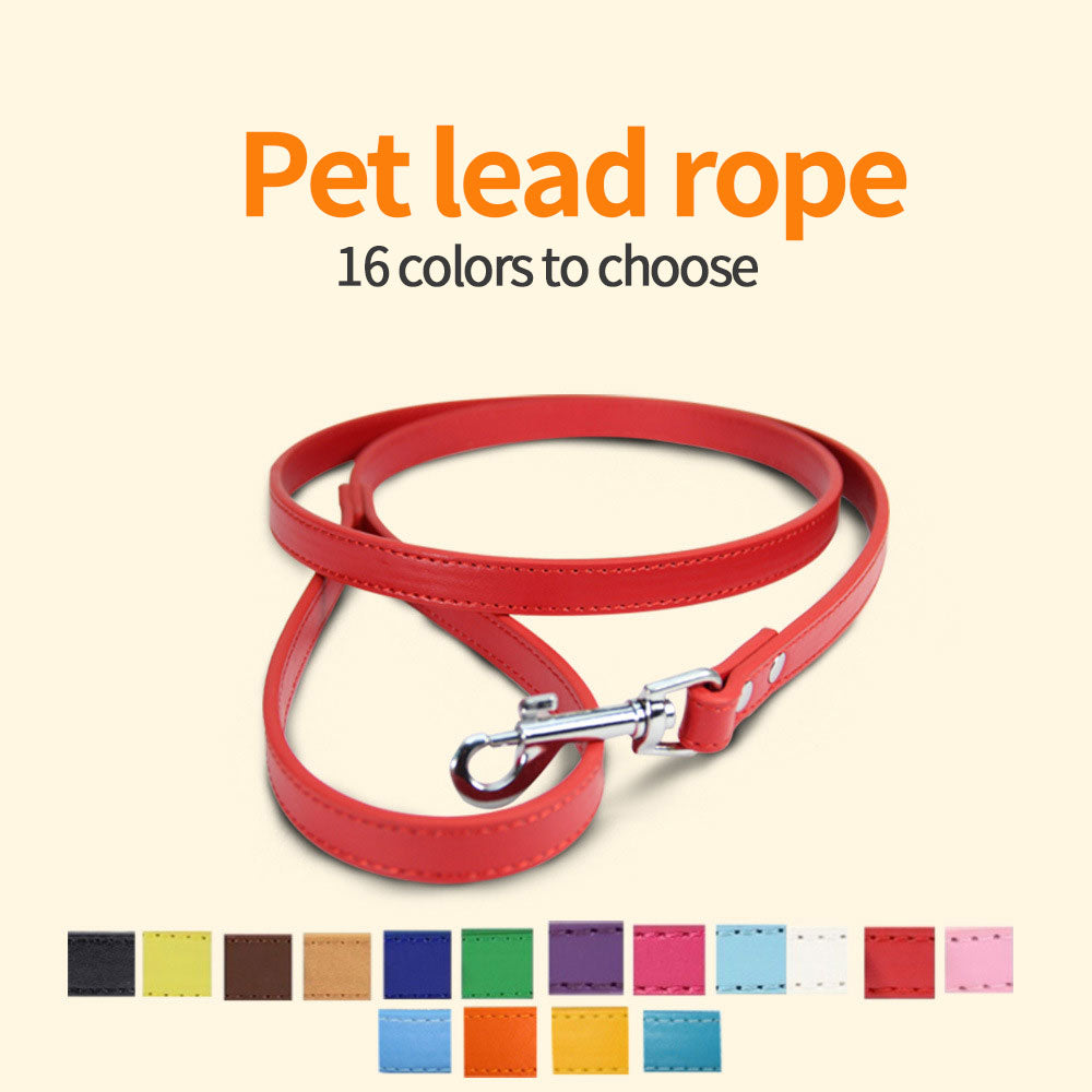 Premium PU Leather Pet Leash – Durable Anti-Loss Walking Lead for Dogs & Cats