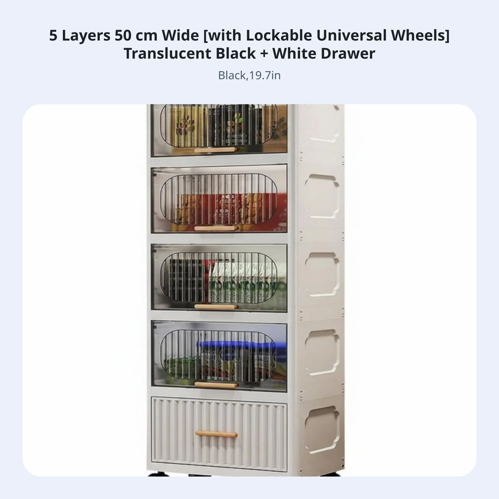 Multi-Tier Organizer hinged-lid reach Wheeled Crevice Cabinet Space Saving Easy Assembly for Students, Kitchen