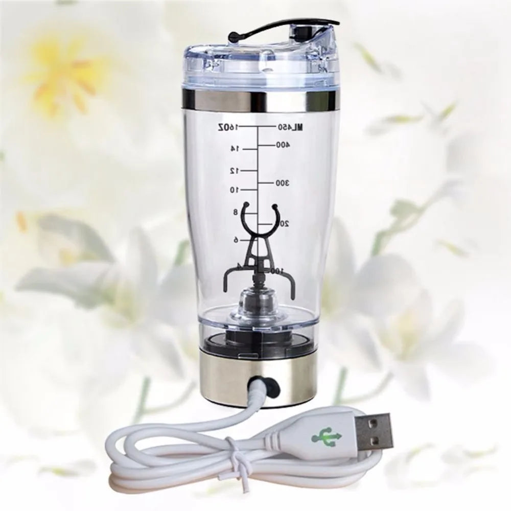 Custom Color 450ml Food Grade Vortex Stirrer Protein Sport Shaker Bottle Portable USB Rechargeable Gym Mixer Cup