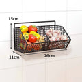 Wall-Mounted Metal Storage Basket – Kitchen Organizer for Onions, Garlic, Potatoes & Pantry Essentials