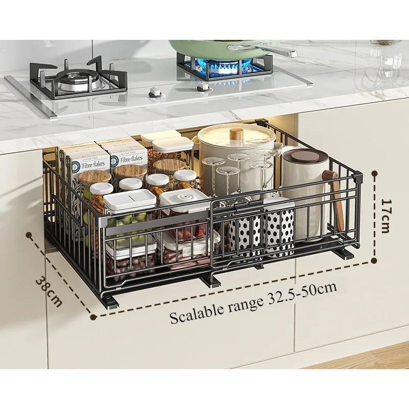 Kitchen Shelf Cabinet Drawing Basket Seasoning Storage Kitchen Supplies Cabinet Dishes Kitchen Organizing Rack