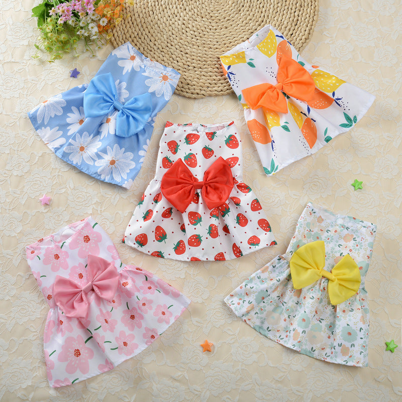 Floral Princess Dog Dress – Lightweight Summer Skirt for Small Dogs & Cats