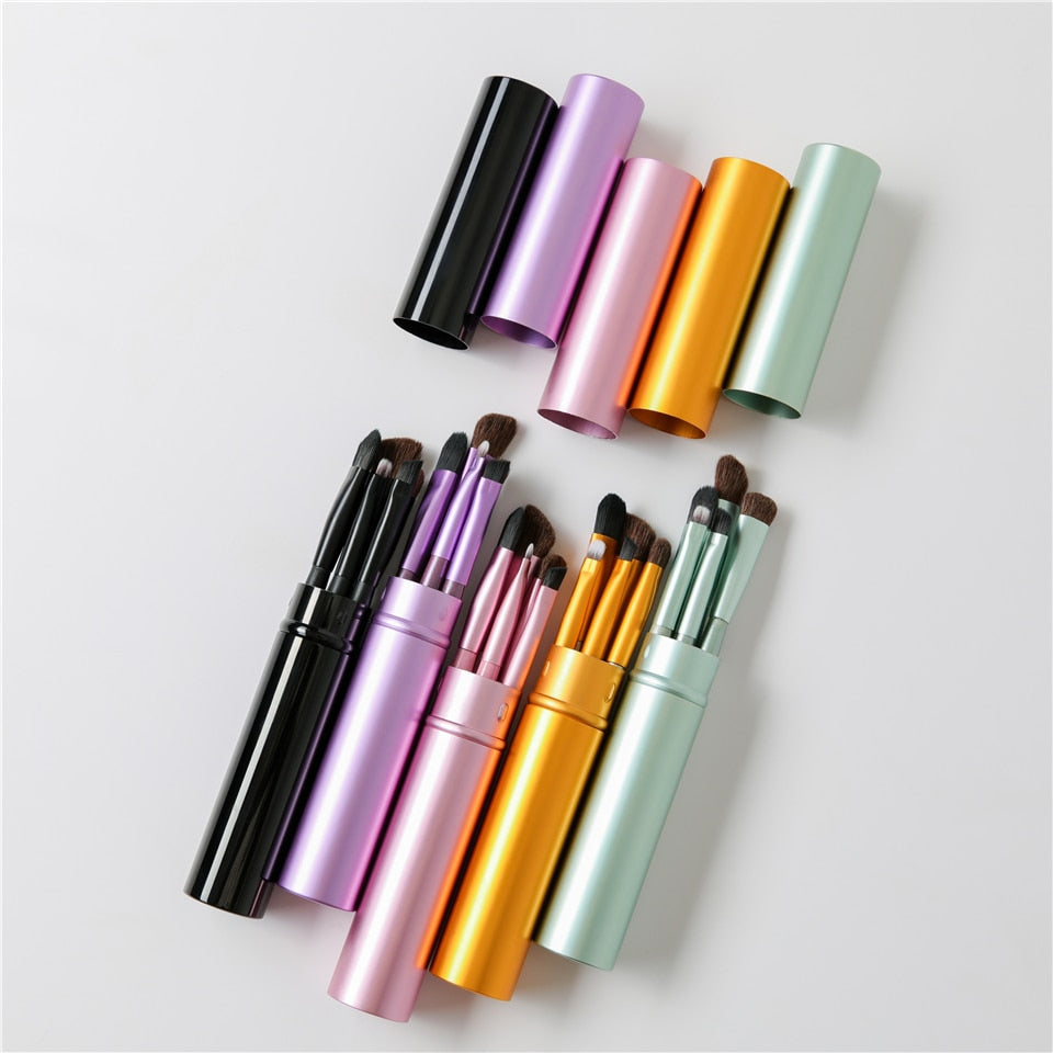 5-Piece Mini Makeup Brush Set – Portable Eye Makeup Brushes for Travel