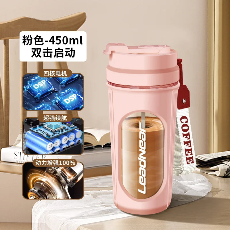 2026New Electric Protein Shaker Bottle Portable Rechargeable Blender Cup Automatic Self Stirring Mug 450ml Mixing Cups for Fitne