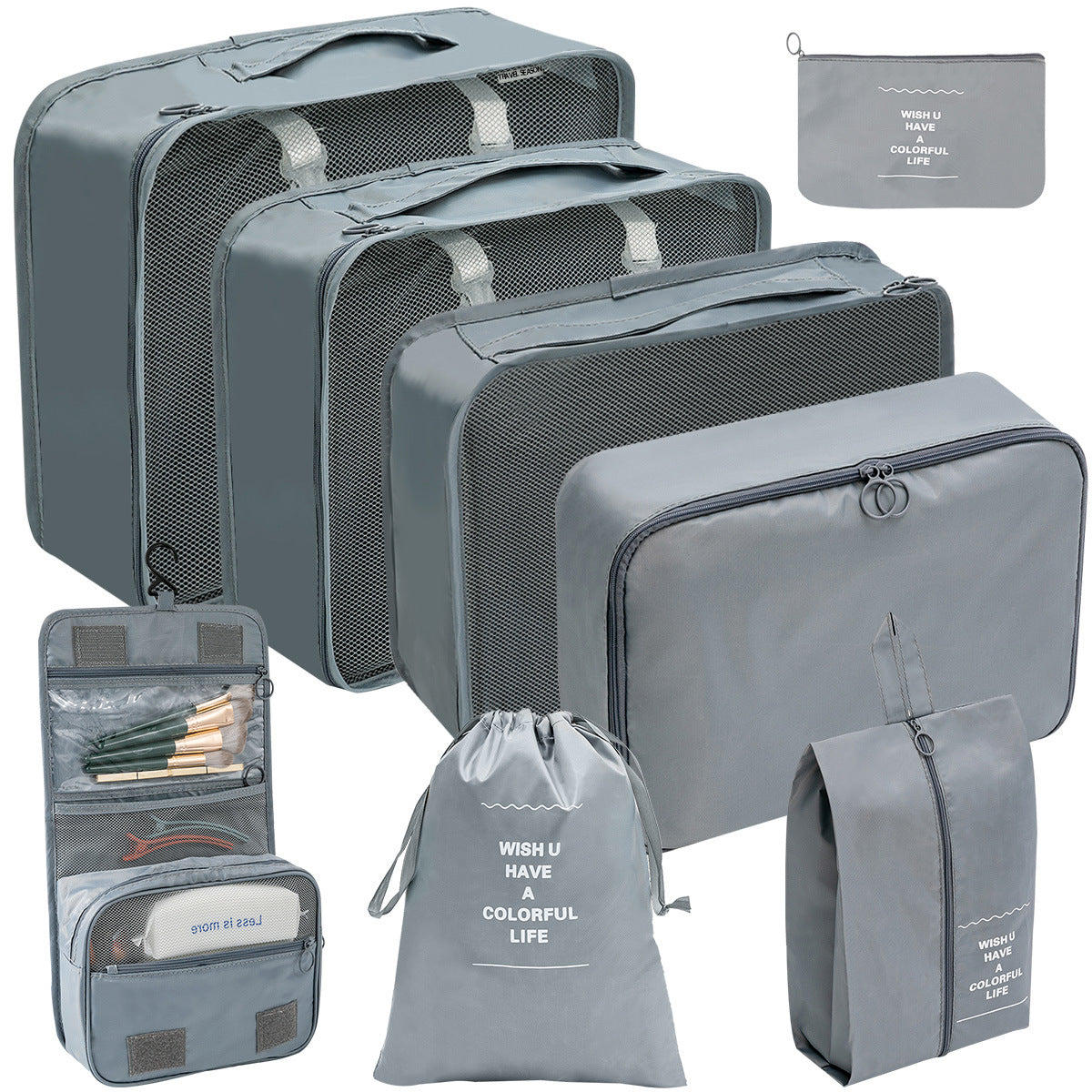 Travel Storage Bag Set for Toiletries Cosmetics and Digital Accessories
