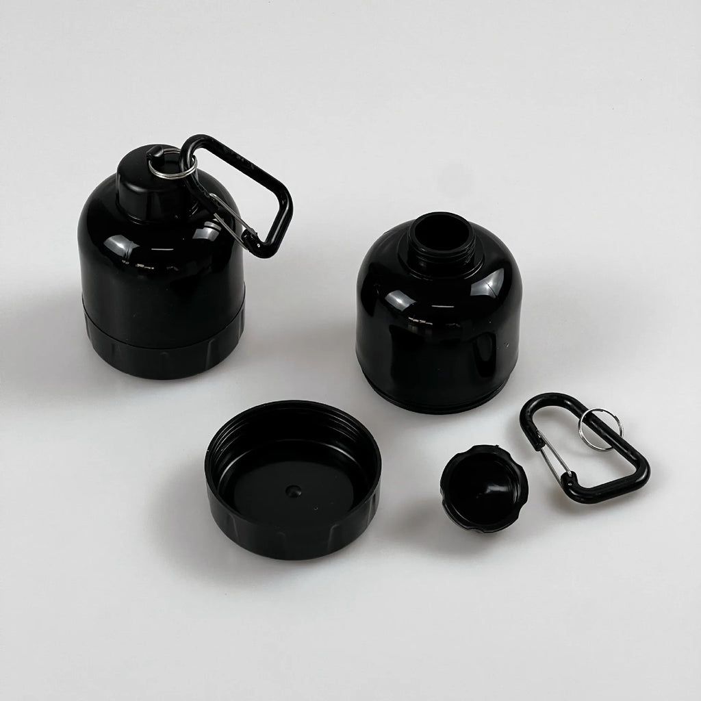 100mL Protein Powder Shaker Cup Keychain Portable Funnel Powder Box, Fitness Supplement Portioning Bottle, Sports Portioning Box
